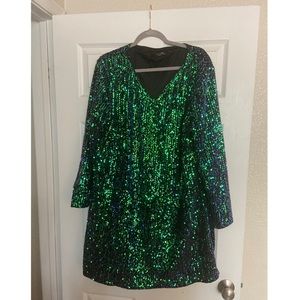 Green Sequin Cocktail Dress